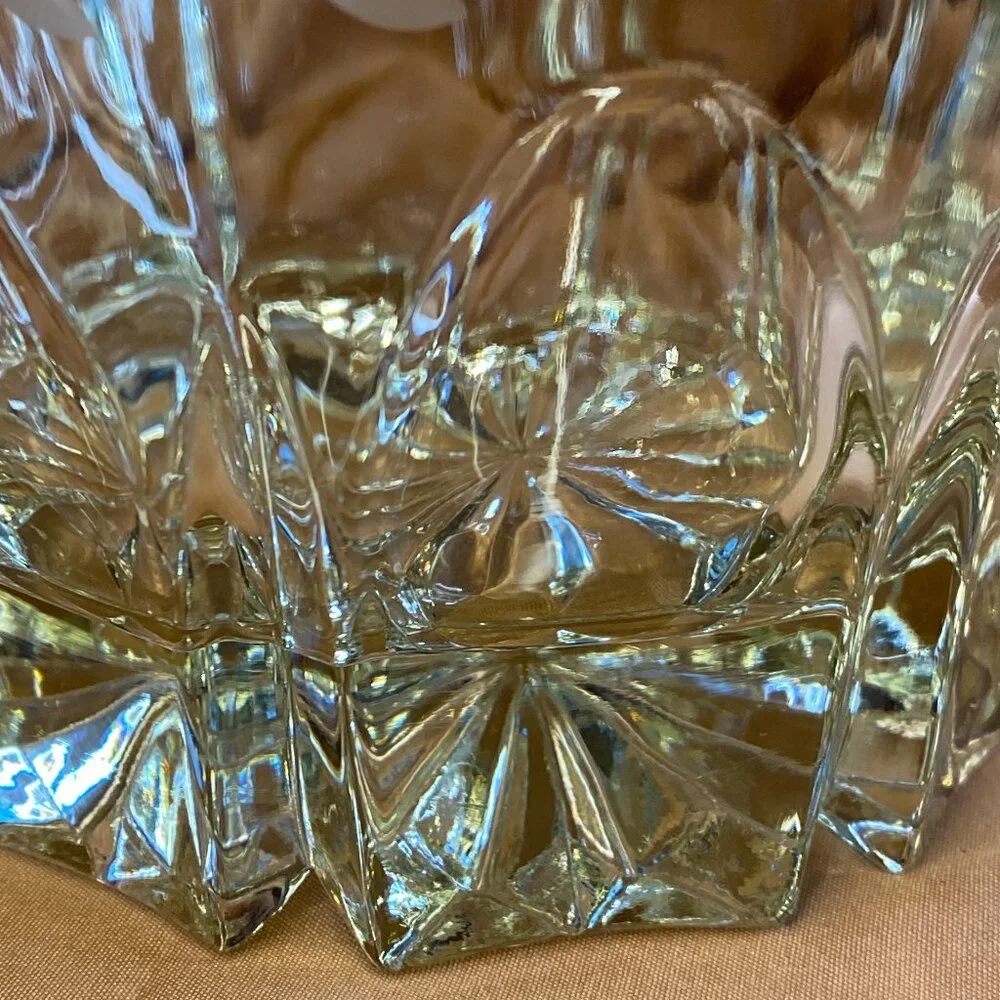 Vintage Princess House Heritage Collection Etched Floral Lead Crystal Ice Bucket